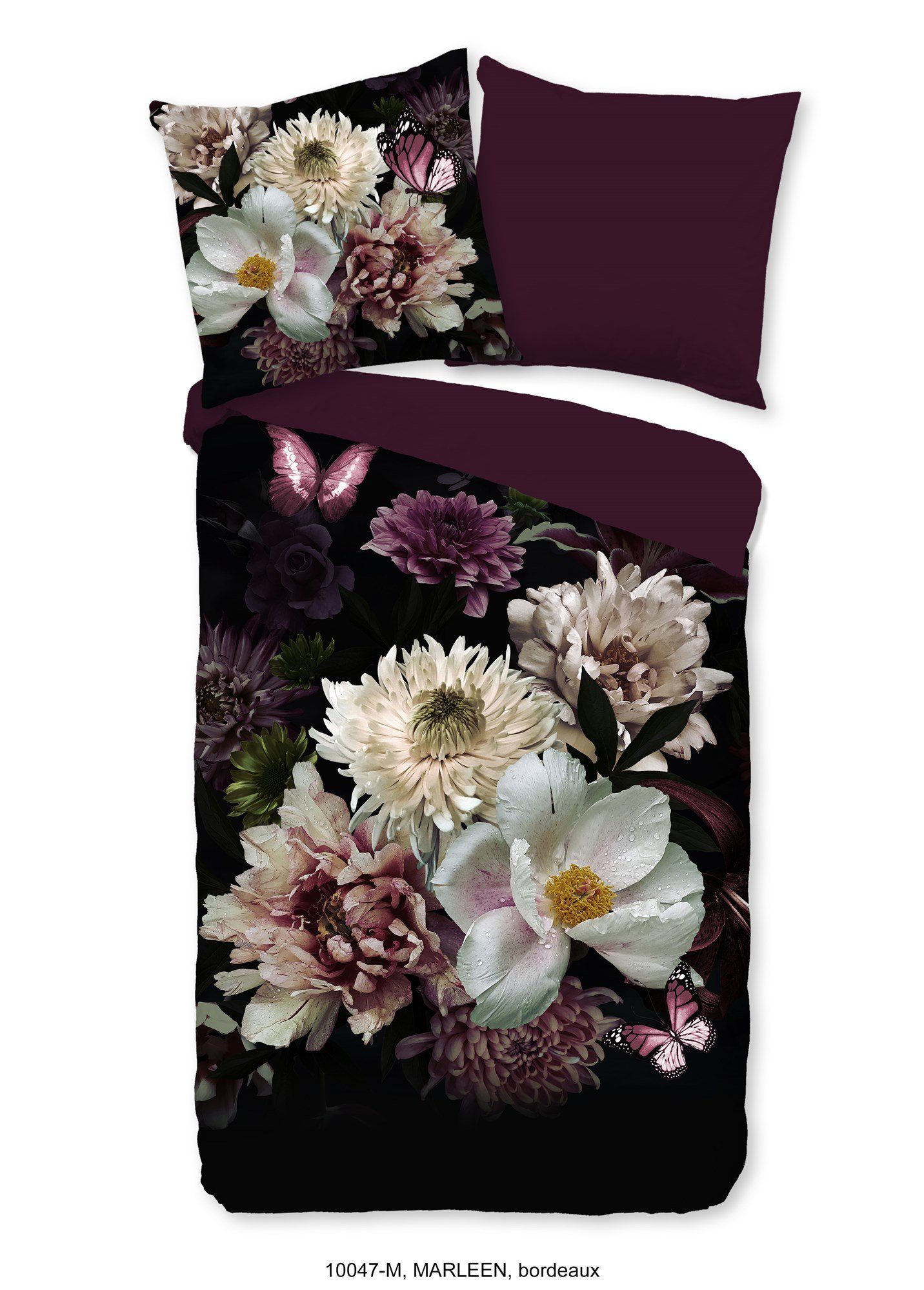 PURE luxury collection Bettwäsche MARLEEN Bettwäsche-Set Bettbezug & Kissenbezüge, Renforcé, 3 teilig, blumen