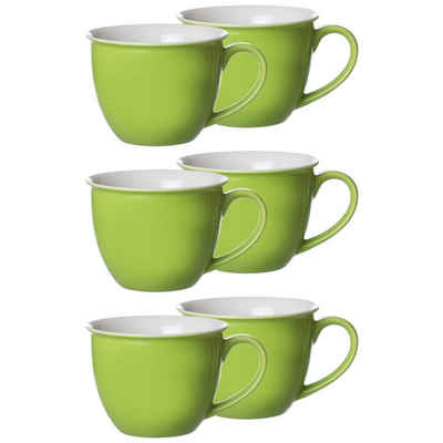 Ritzenhoff & Breker Tasse Doppio Jumbotassen 350 ml 6er Set, Porzellan