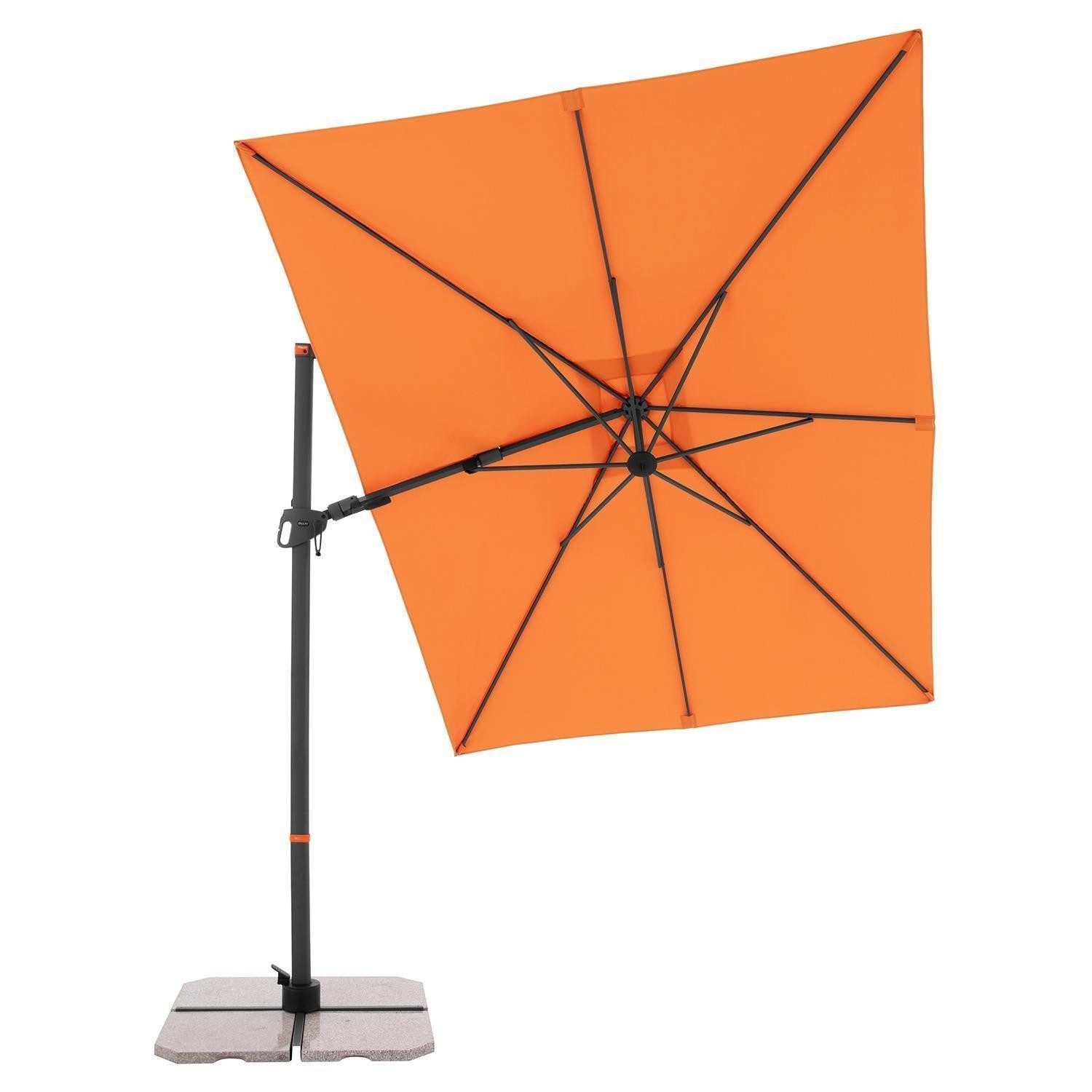 doppler® Ampelschirm MY ZONE, Anthrazit, Orange, Aluminium, Polyester, LxB: 240x320 cm, dreh- und schwenkbar