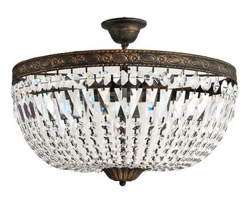 PGA-Lights Deckenleuchte Kristall Deckenlampe Florence Ø40cm Antik aus geschliffenen Kristallen