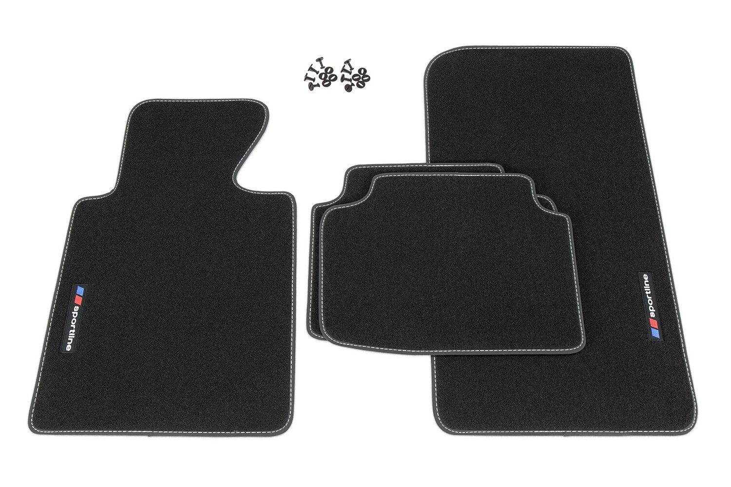 teileplus24 Car Floor Mats F669 Velour Floor Mat Set compatible with BMW 3 Series E46 2000-2007