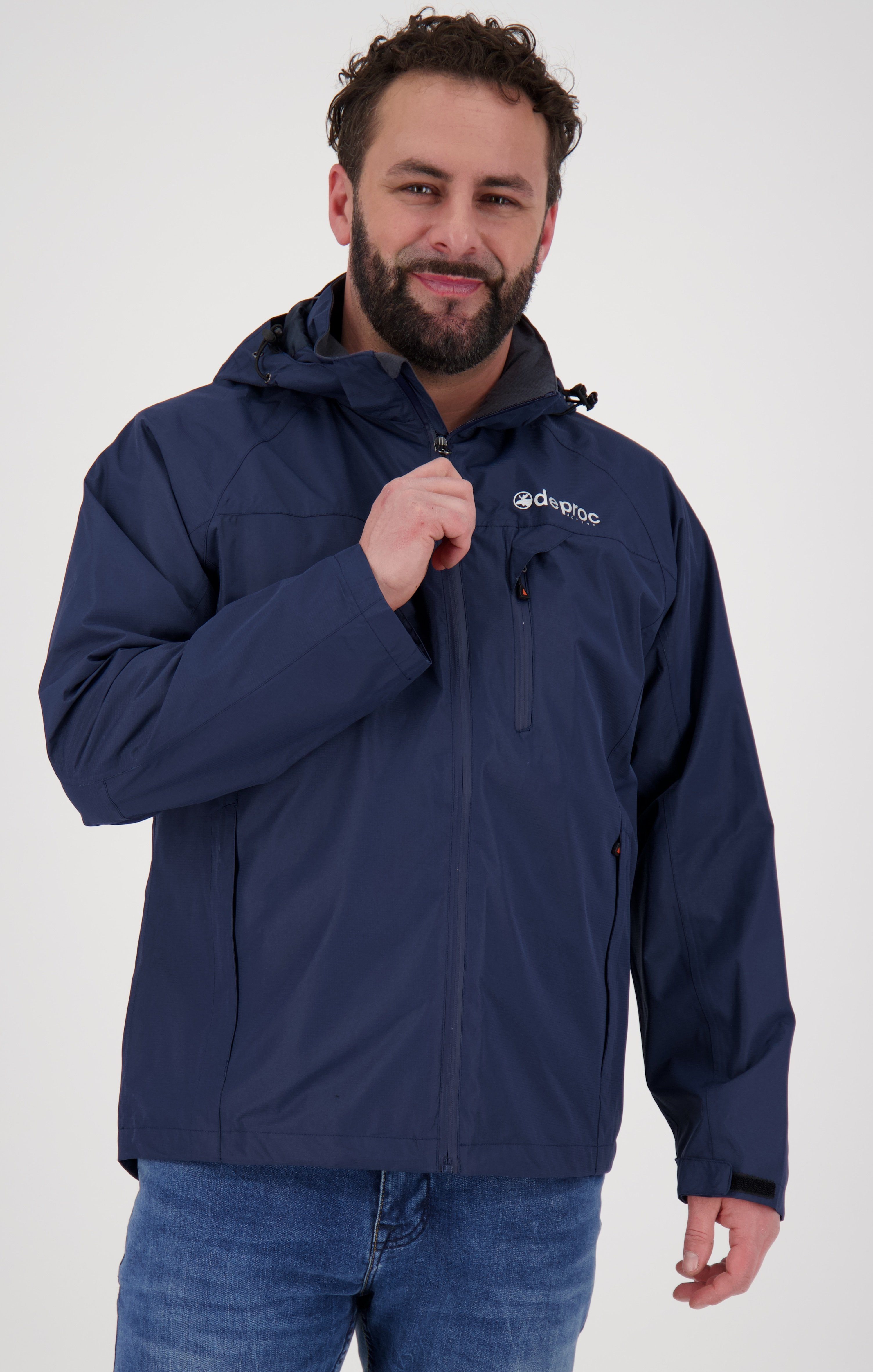 Großen DURELL Regenjacke abnehmbarer CS navy mit NEW Größen in MEN Active DEPROC auch Kapuze erhältlich,