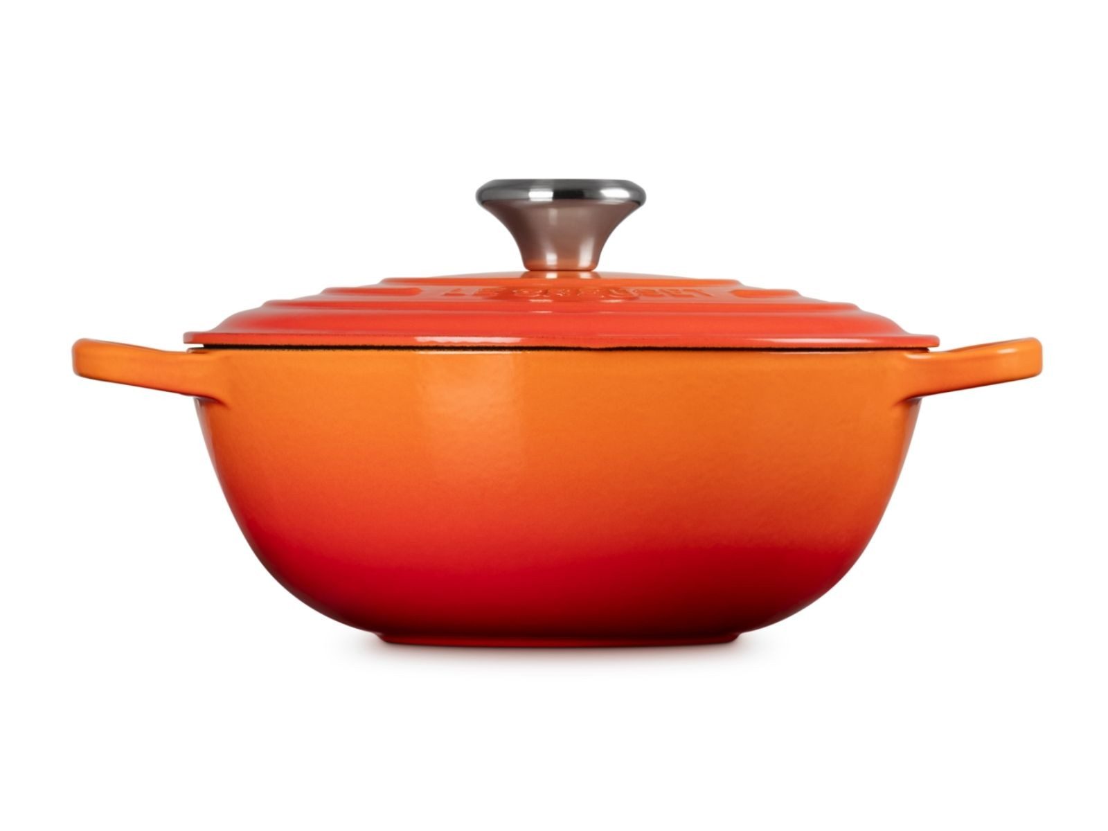 LE CREUSET Bräter Bräter La Marmite Signature rund ofenrot 24cm, Emailliertes Gusseisen