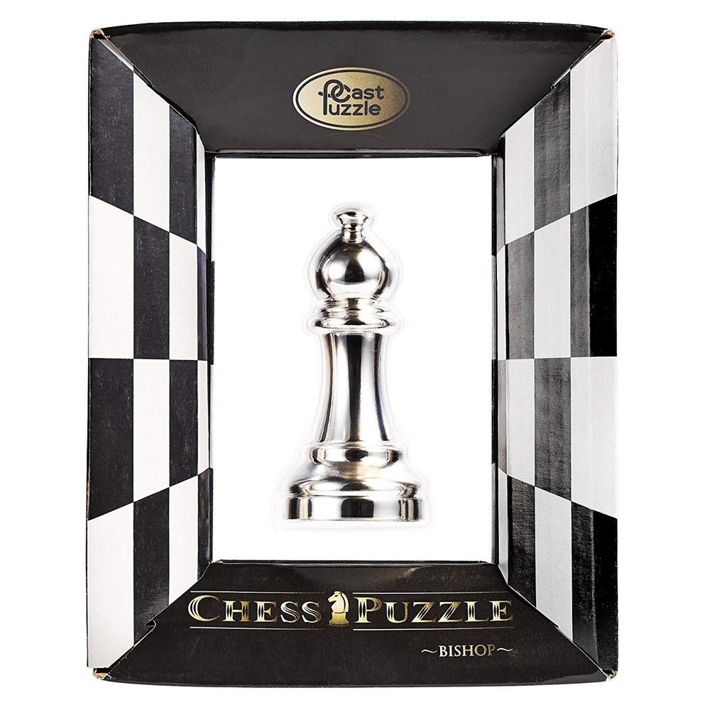 Bartl Spiel Cast Puzzle Chess Bishop Metallpuzzle mit Münze, Cast Puzzle Chess Bishop (Läufer), Versteckte Münze, Metallmechanismus, Schachfigur, Brainteaser
