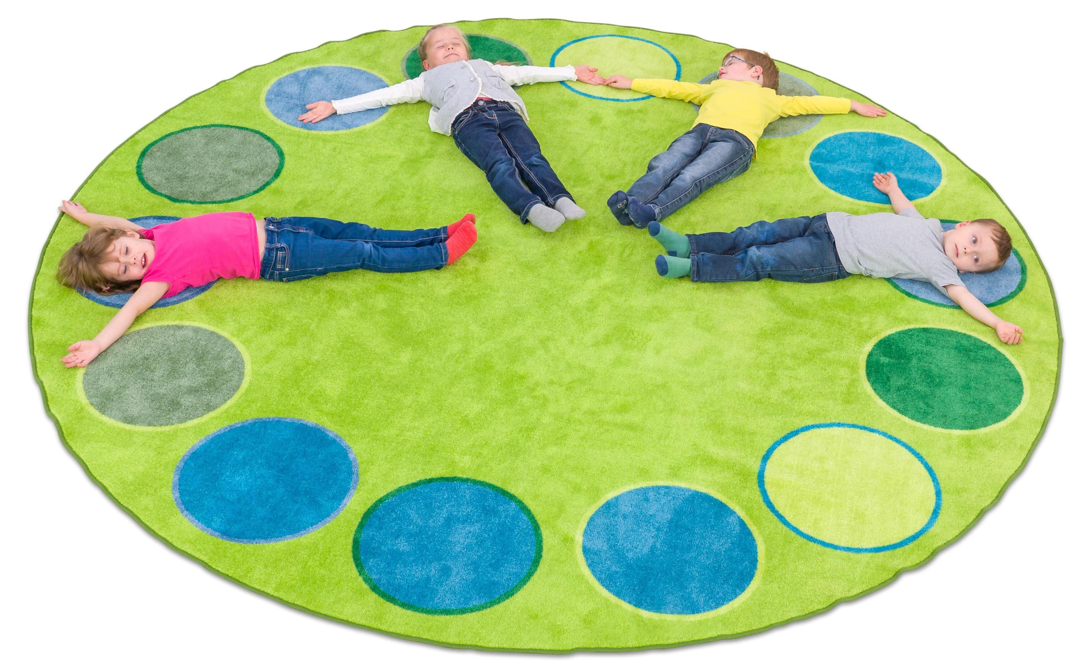 Betzold Kinderteppich Sitzkreis-Teppich „Dots“, Höhe: 1 mm