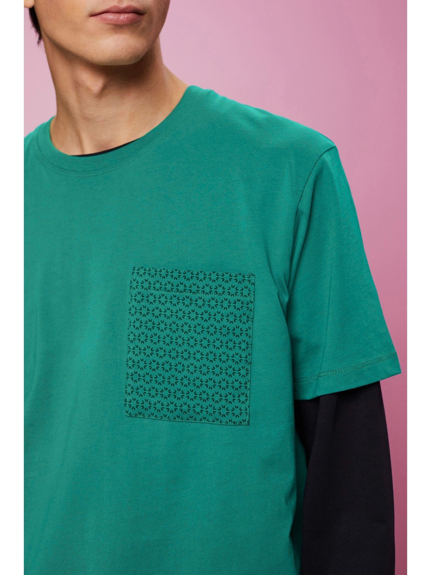 GREEN Brusttasche Baumwolle EMERALD Esprit aus (1-tlg) mit T-Shirt nachhaltiger T-Shirt