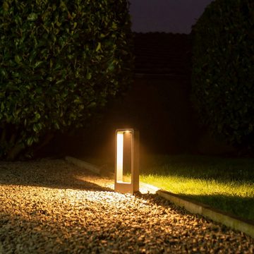 Paco Home Pollerleuchte CRABO, LED fest integriert, Warmweiß, Outdoor Standleuchte LED 3000K Wegeleuchte Garten IP54 Terrasse