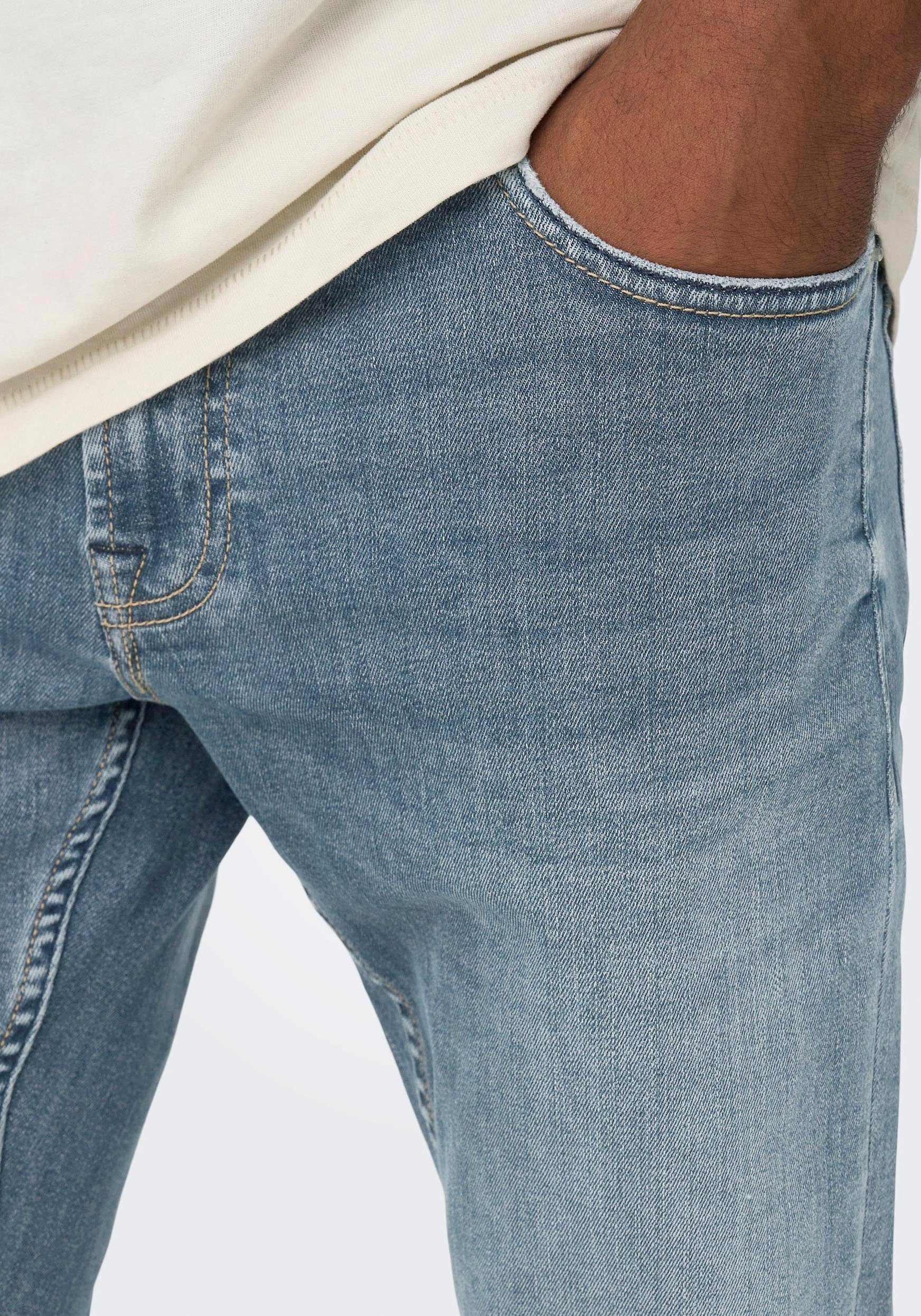ONLY & SONS Slim-fit-Jeans OS ONSLOOM SLIM BLUE GREY 40 mit Destroyed Effek günstig online kaufen