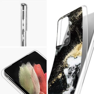 CoolGadget Handyhülle Marmor Slim Case für Samsung Galaxy S21 Ultra 6,8 Zoll, Hülle Dünne Silikon Schutzhülle für Samsung S21 Ultra Hülle