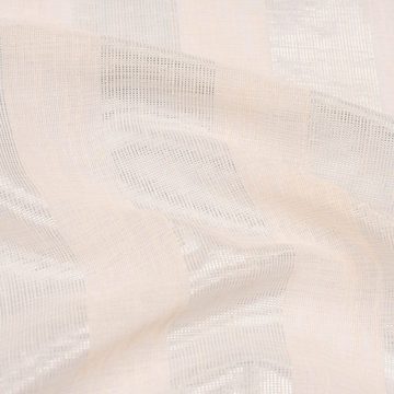 Meterware Rasch Textil Stores Shine Längsstreifen Leinenstruktur creme 300cm, halbtransparent, Kunstfaser, überbreit