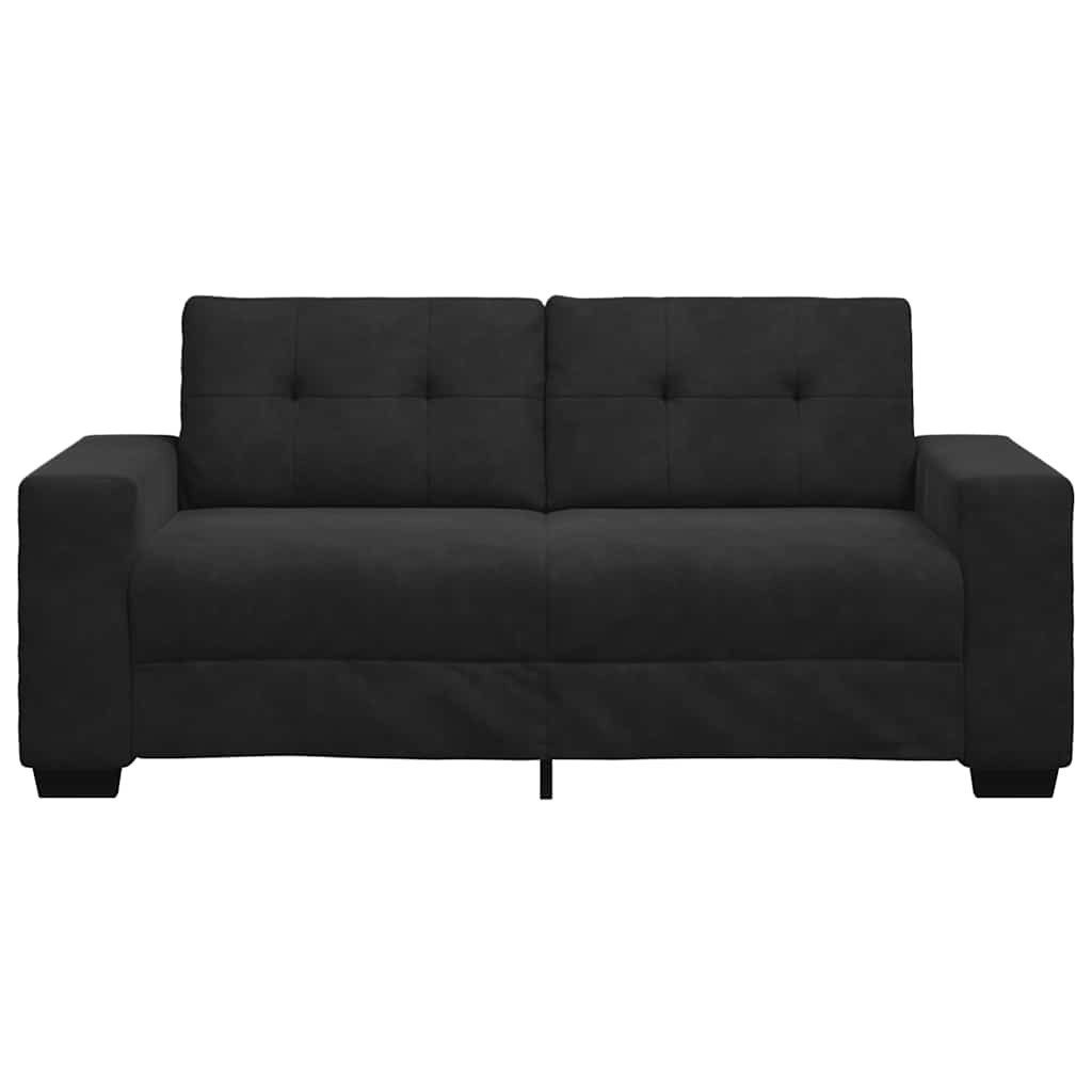 vidaXL Sofa Zweisitzer-Sofa Schwarz 180x77x82 cm Samt, 1 Teile – Bild 4 von 5