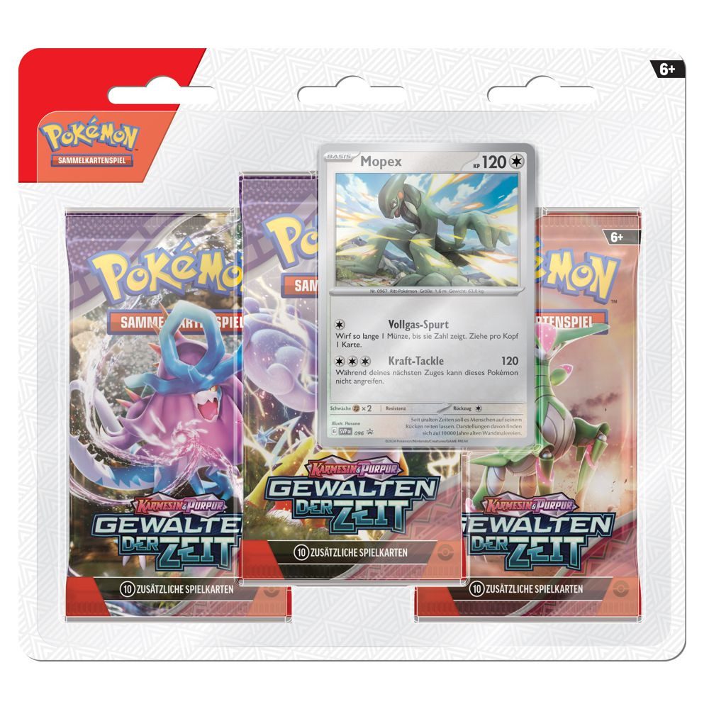 POKÉMON Sammelkarte Mopex 3 Booster-Packs Pokemon Karmesin & Purpur Karten deutsch