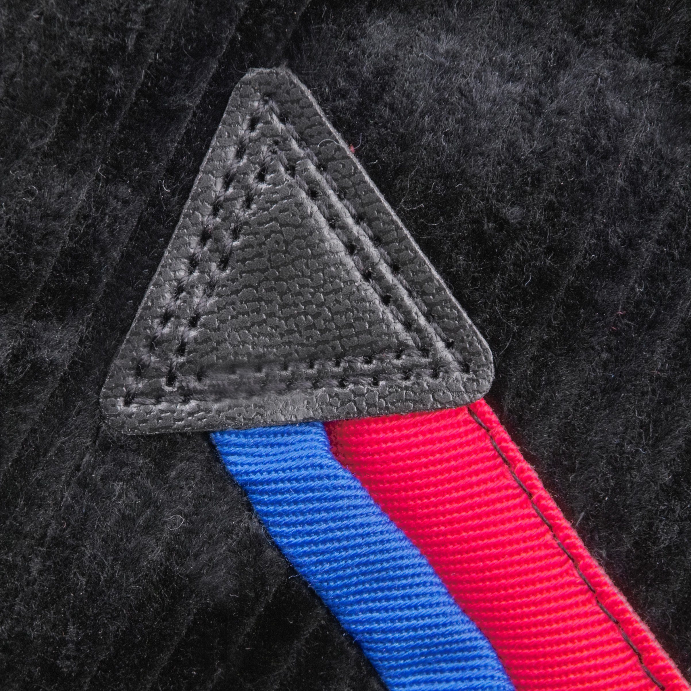 JOB Arbeitshose Zunfthose Schwarz – Kniepolstertaschen mit rot-blauer Paspel