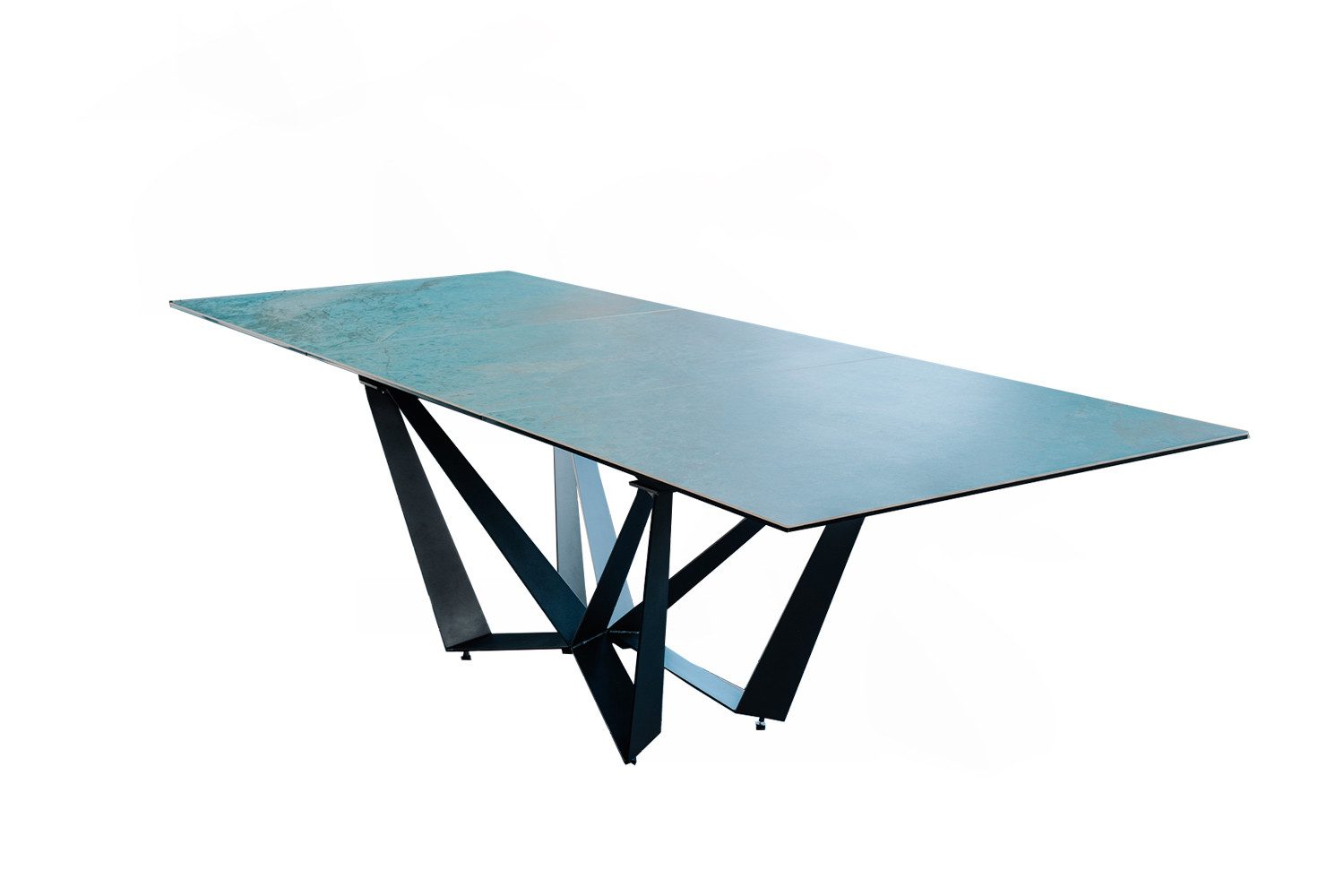 KAWOLA Esstisch ODAR, Ausziehtisch Mittelauszug Keramik grün 180x100cm