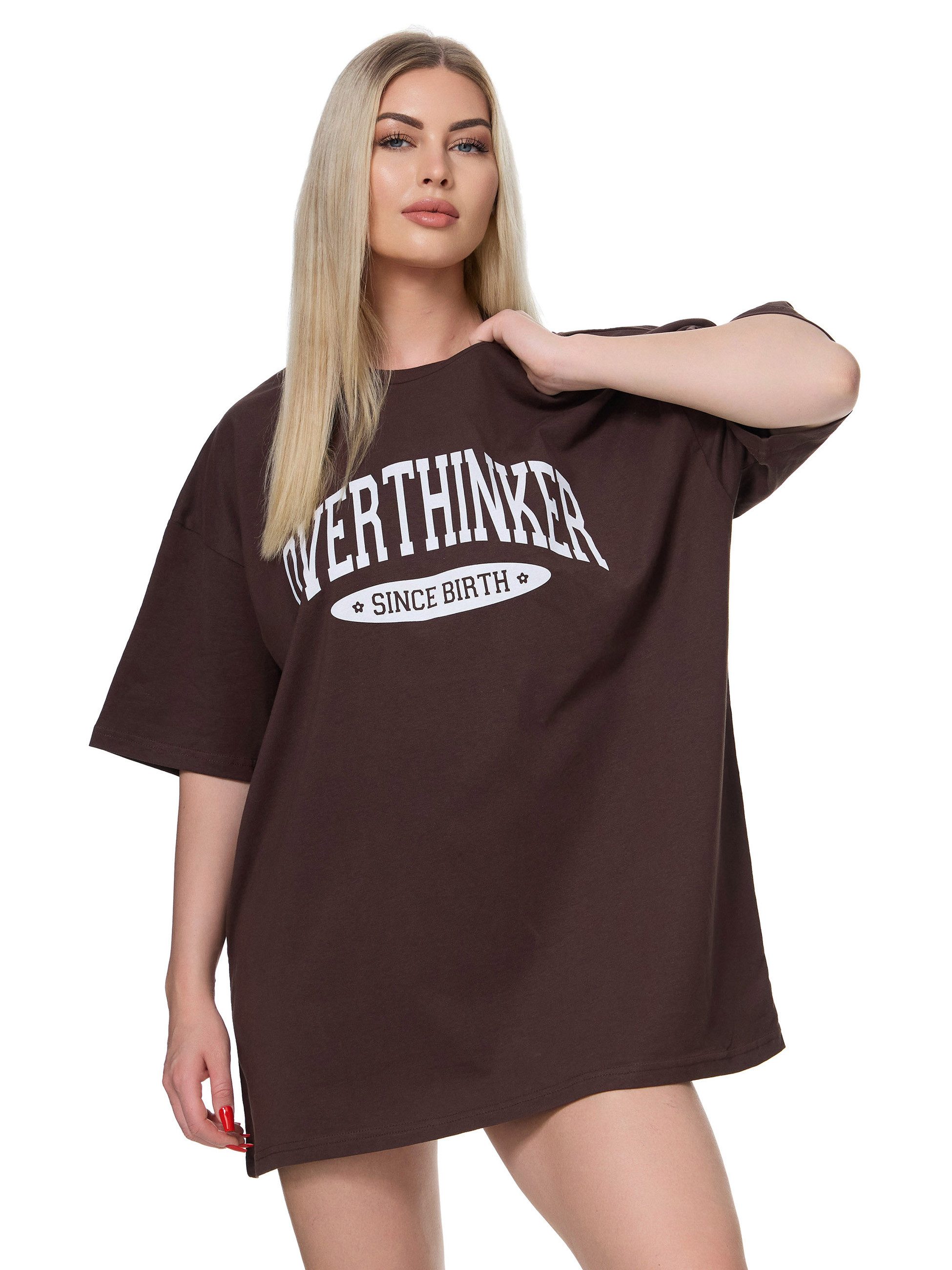 Worldclassca T-Shirt Worldclassca Oversized Print OVERTHINKER günstig online kaufen
