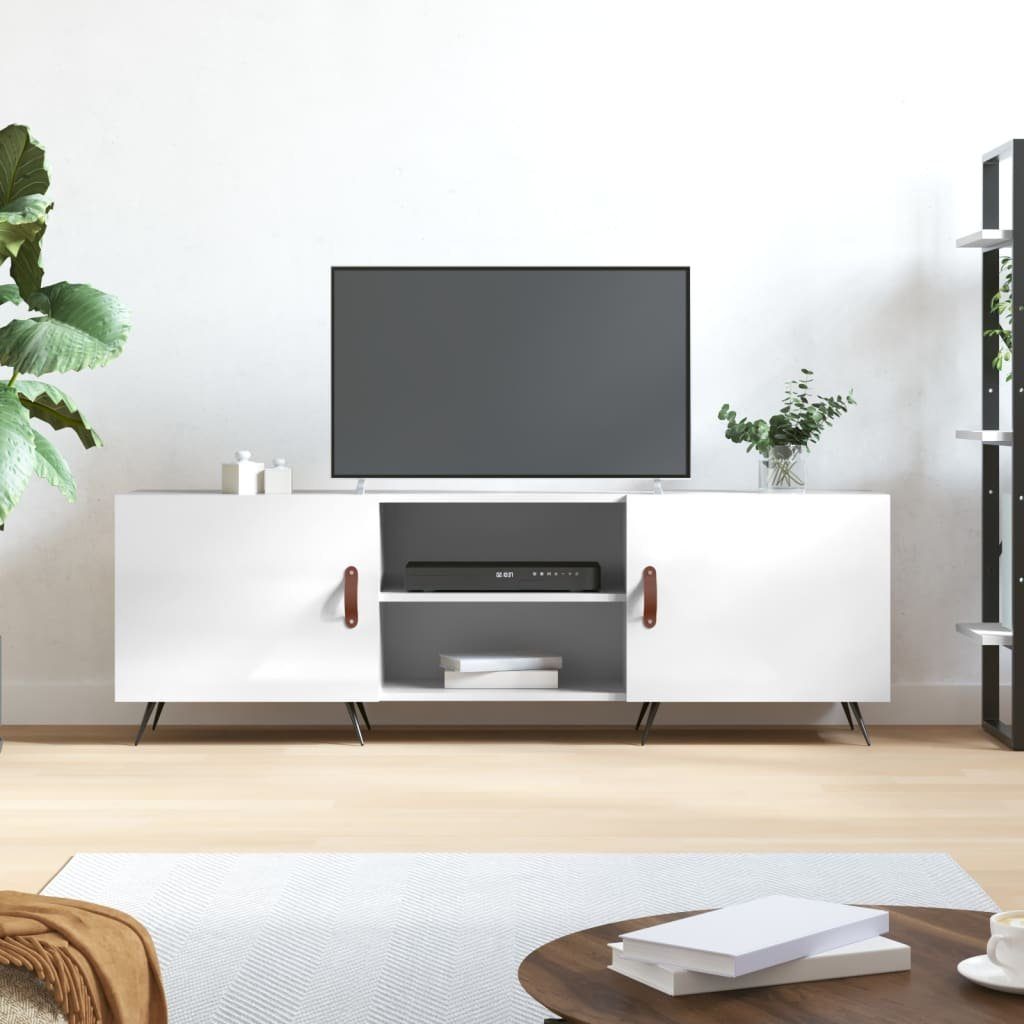 furnicato Hochglanz-Weiß cm Holzwerkstoff 150x30x50 TV-Schrank