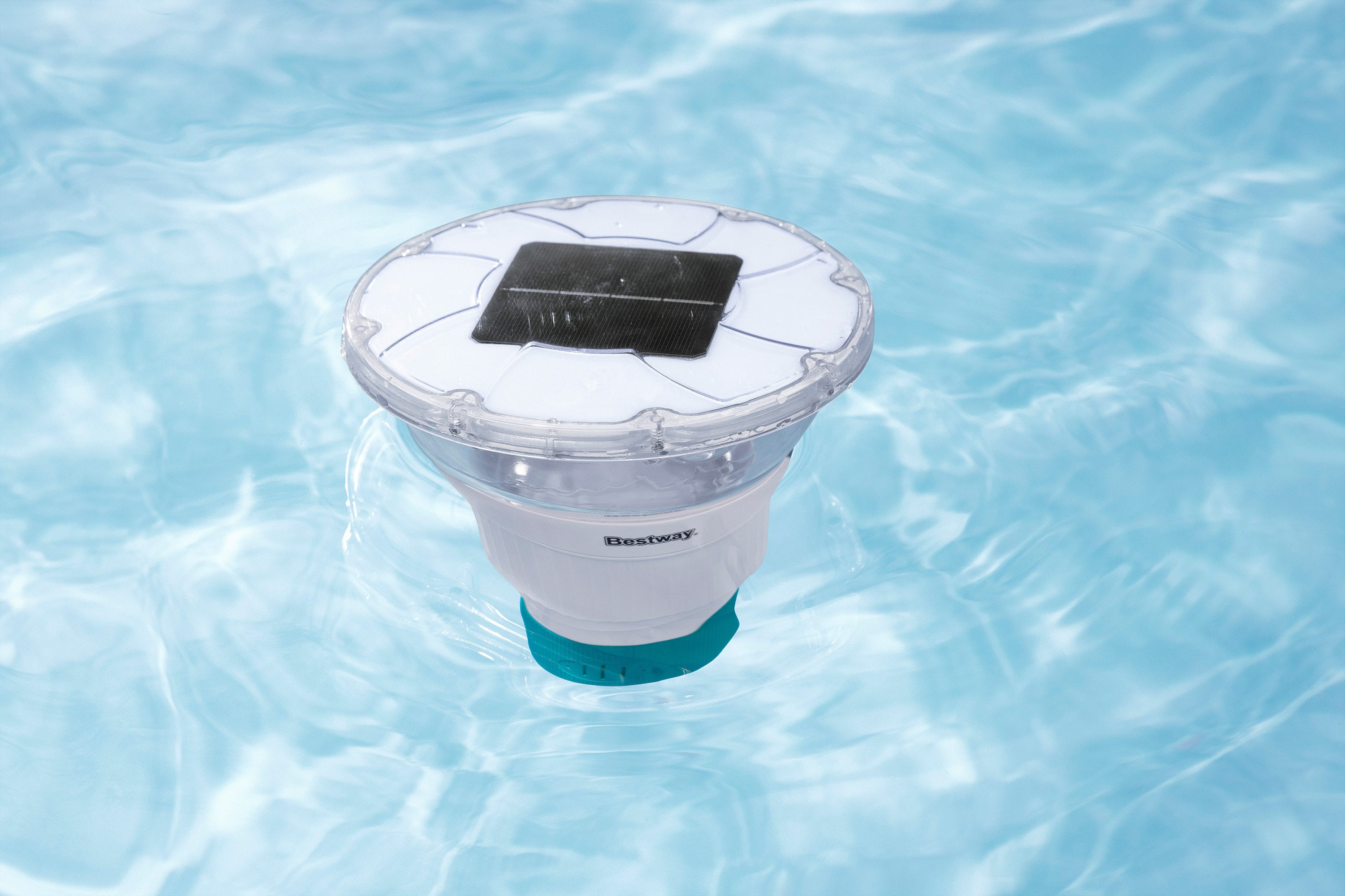 Bestway Chlordosierschwimmer SolarGlow™, (Packung, Inkl. LED-Licht) Ø 18 x 21,5 cm