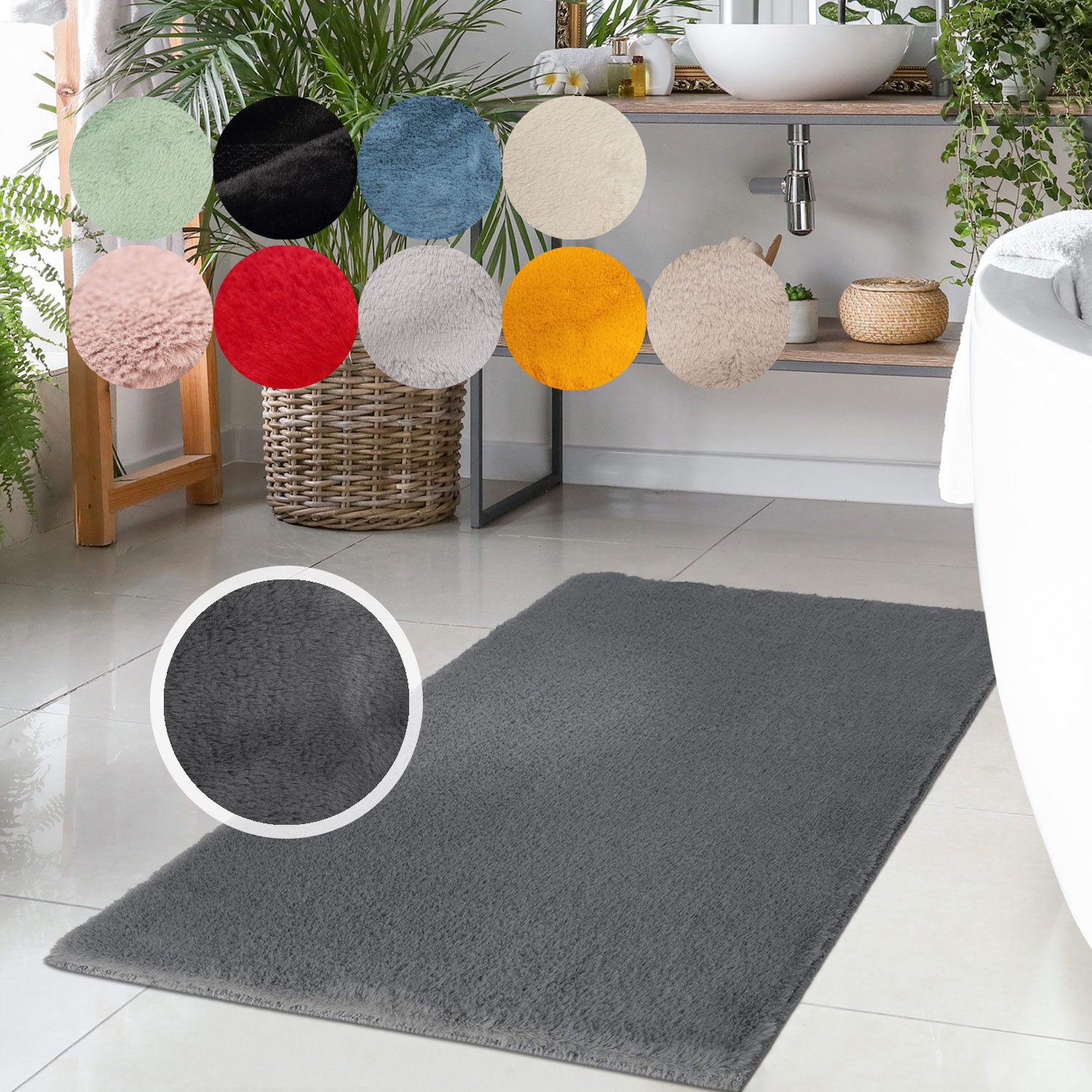 Badematte Topia Mats, Badteppich uni