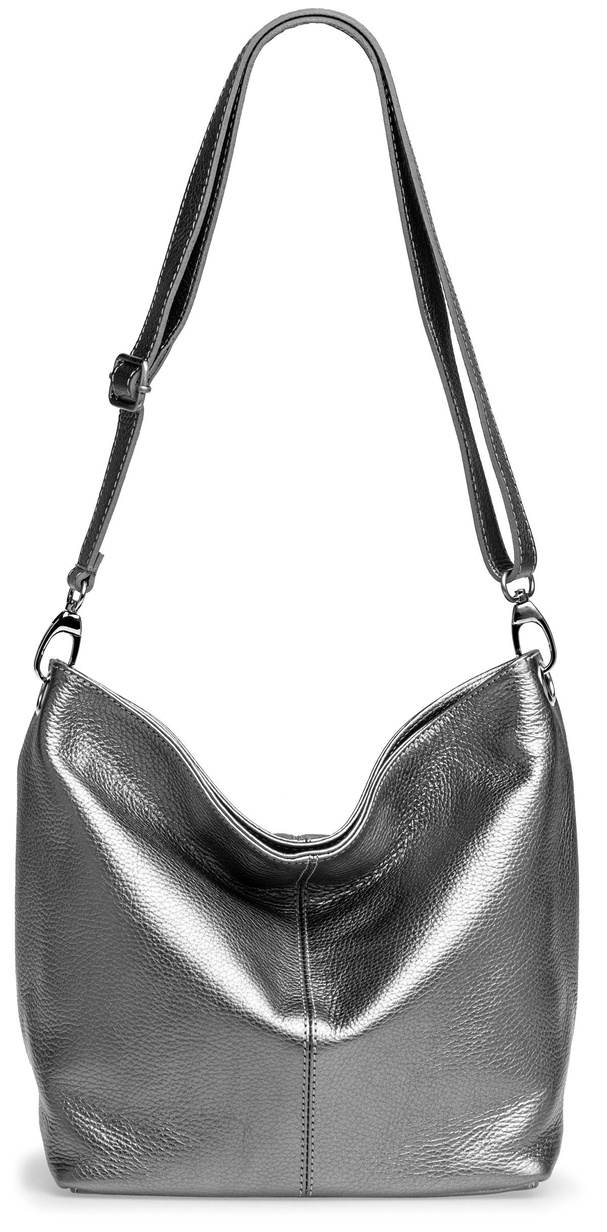 Caspar Schultertasche Klassische Damen Leder Handtasche - PREMIUM LINE - Modell No.803, elegant, robust & unempfindlich - 100% Echtleder - Handmade in Italy