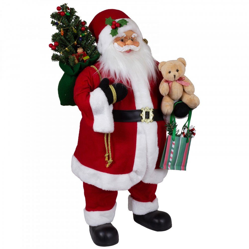 Figur Dekoration Weihnachtsmann Santa Kjell stehend DOTMALL Claus 80cm Weihnachtsmann
