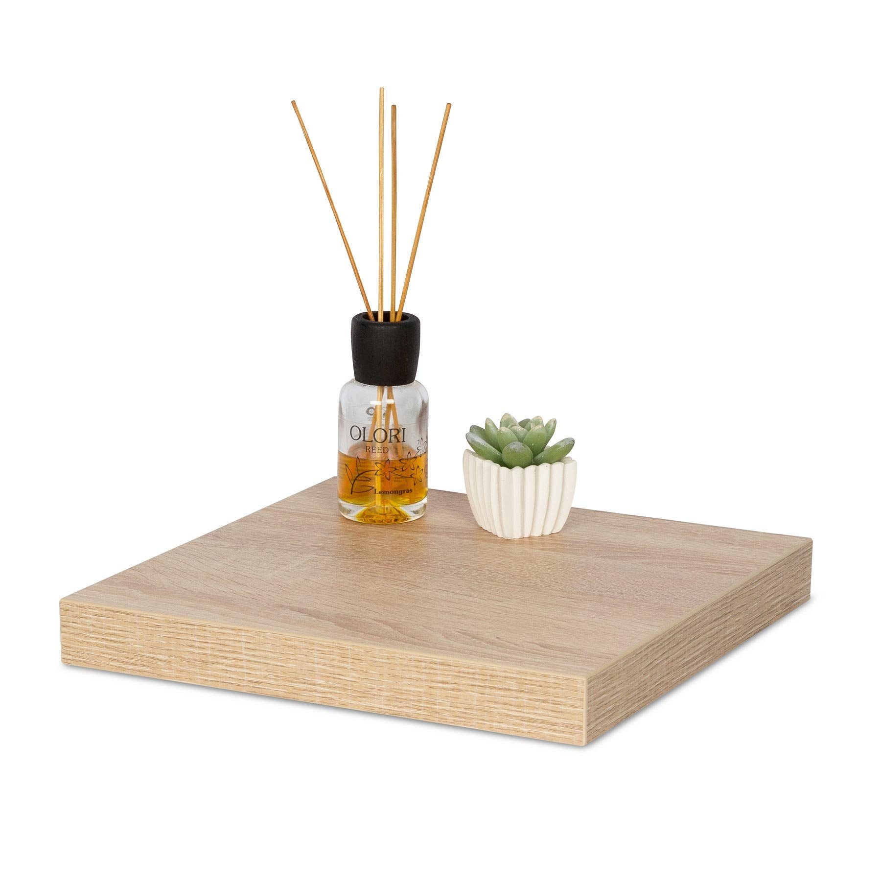 Levandeo® Wandregal, Eckregal 32x32cm Wandregal Holz Dekor Regal Eckboard