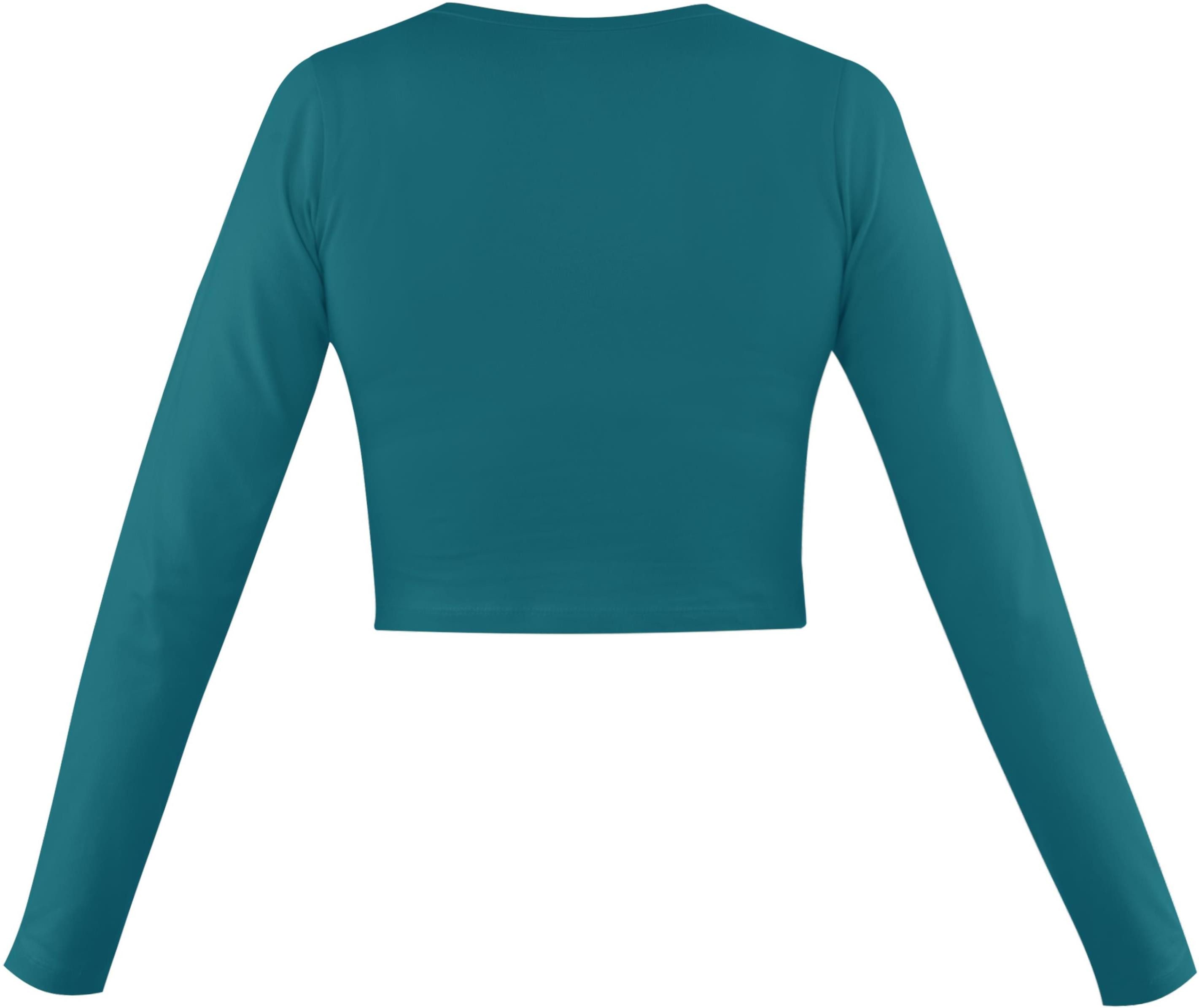 Janice Langarmshirt 3 x Damen crop Langarmshirt hochgeschlossen Noia Figurbetonter kurzer Pullover aus Baumwolle