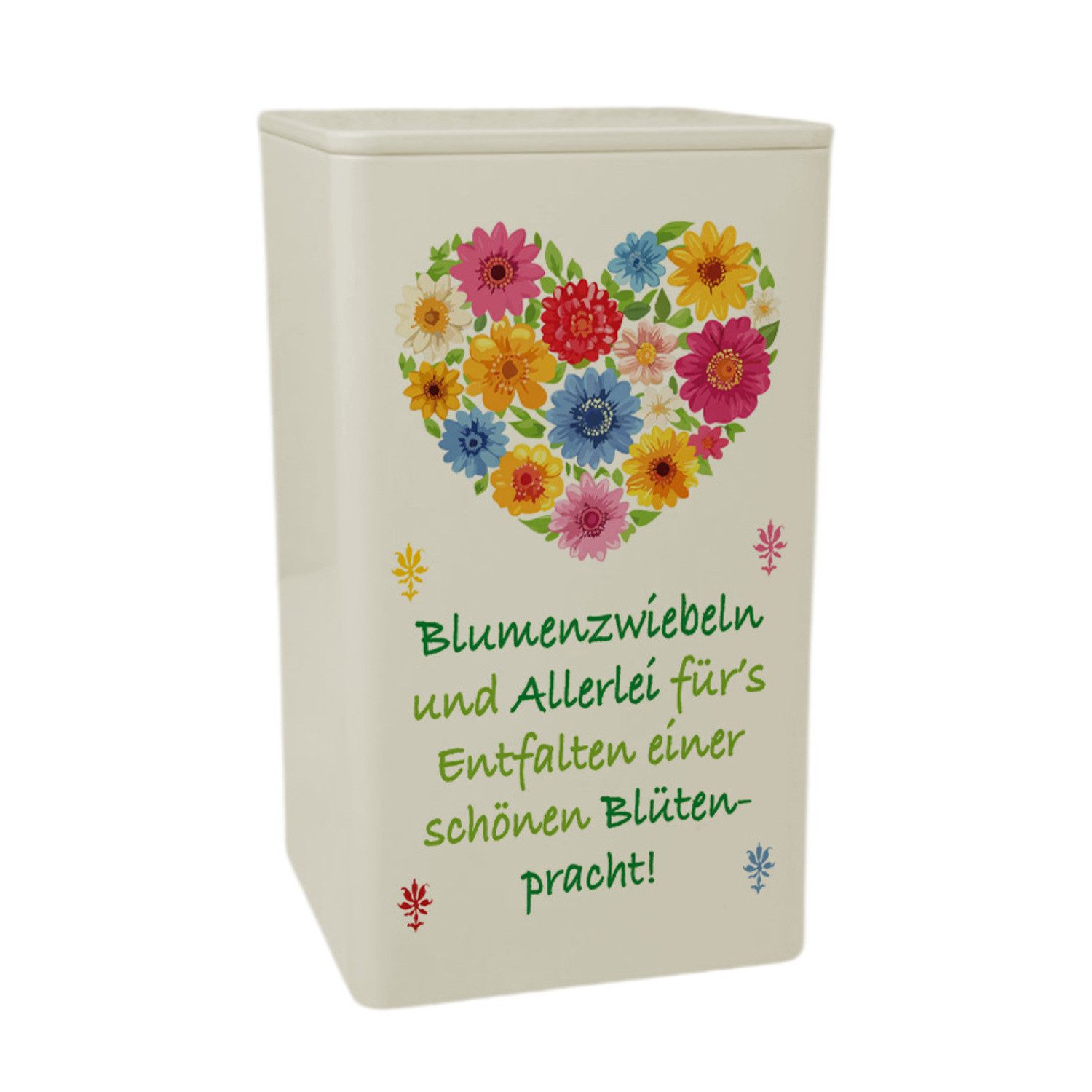 speecheese Aufbewahrungsdose Blumenzwiebeln Dose 900ml mit floralem Herz