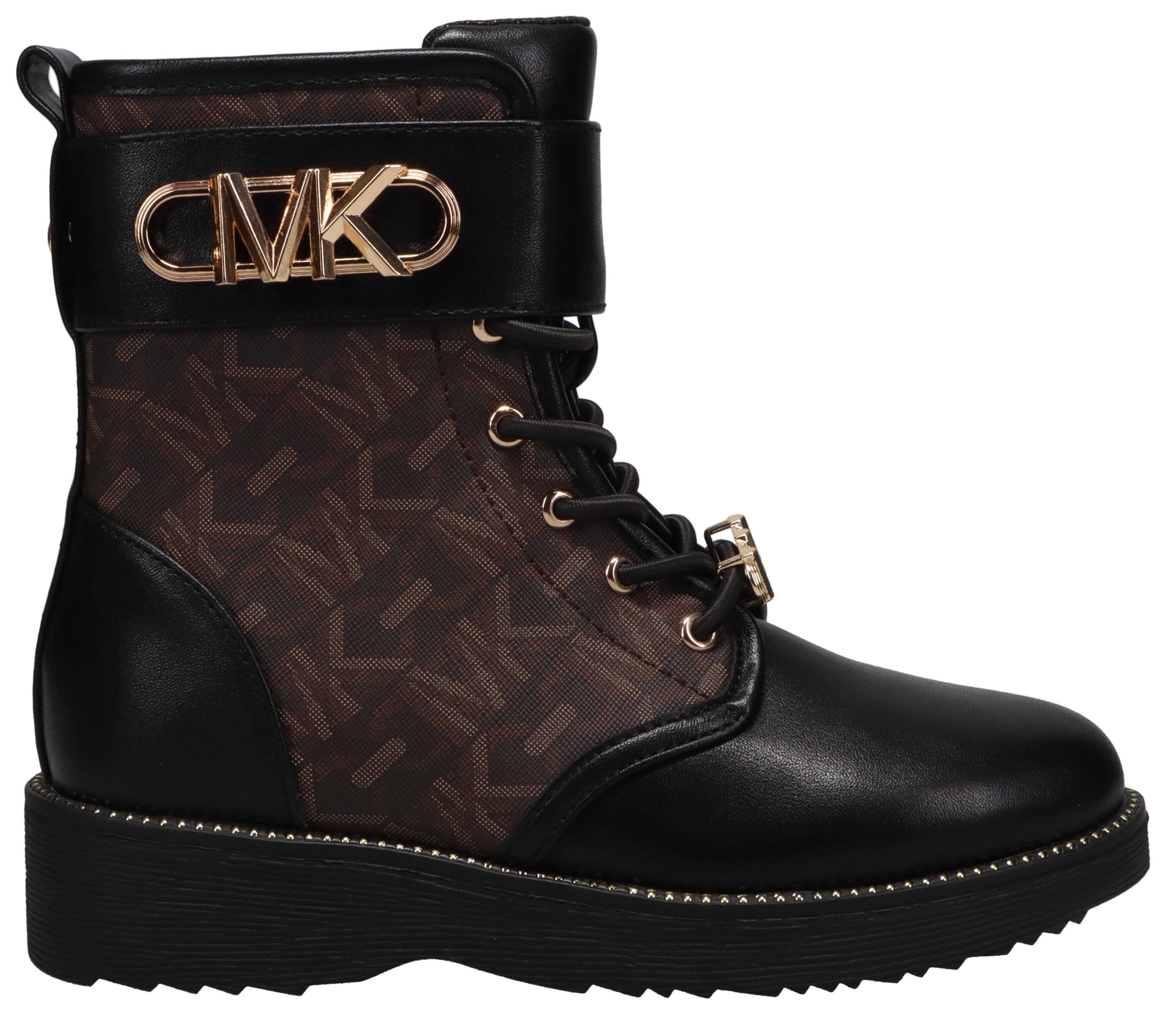 MICHAEL KORS KIDS HASKELL EMPIRE MONOGRAM Schnürboots Monogramm Stiefel, Schnürstiefel, Winterstiefel mit Metall Logo Emblem