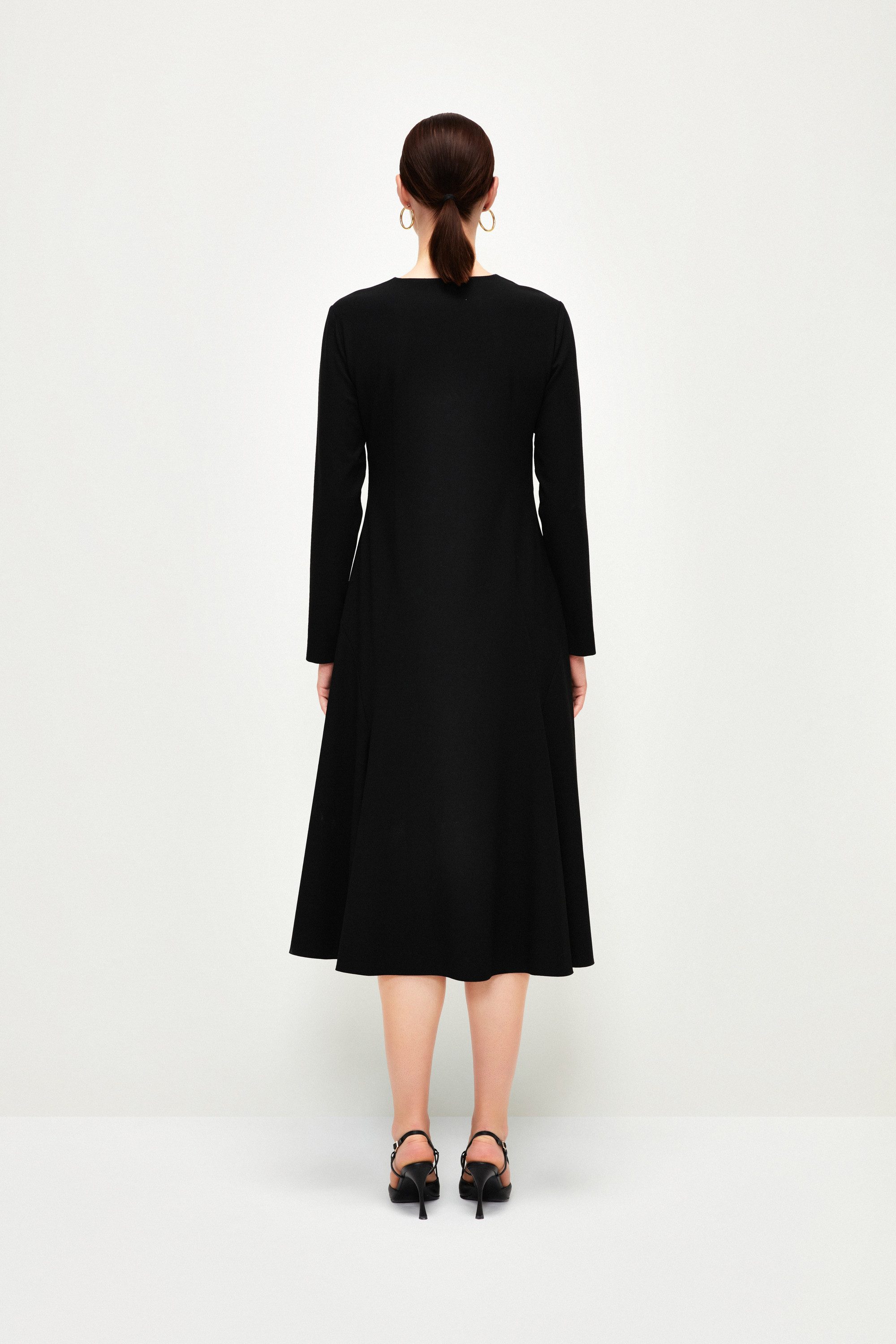 adL A-Linien-Kleid Kleid mit V-Ausschnitt