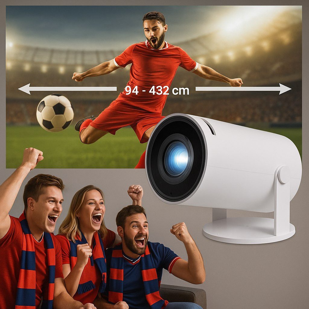 Denver PR-2500 – Full HD Projektor Beamer mit HDMI, USB und Bluetooth LED-Beamer (175 lm, 2500:1, 1920 x 1080 i px, Heimkino, 180° drehbar, Keystone, 50.000h LED, Streaming, Gaming)