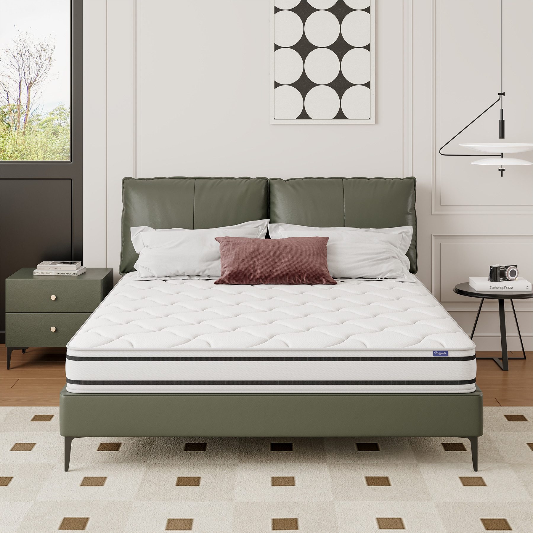 Taschenfederkernmatratze 7 Zonen, Matratze 20cm hoch, Federkernmatratze 90x200, 180x200 usw., Vesgantti, Matratze mit 4 Tragegriffe, hohe Punktelastizität, Öko-Tex Standard