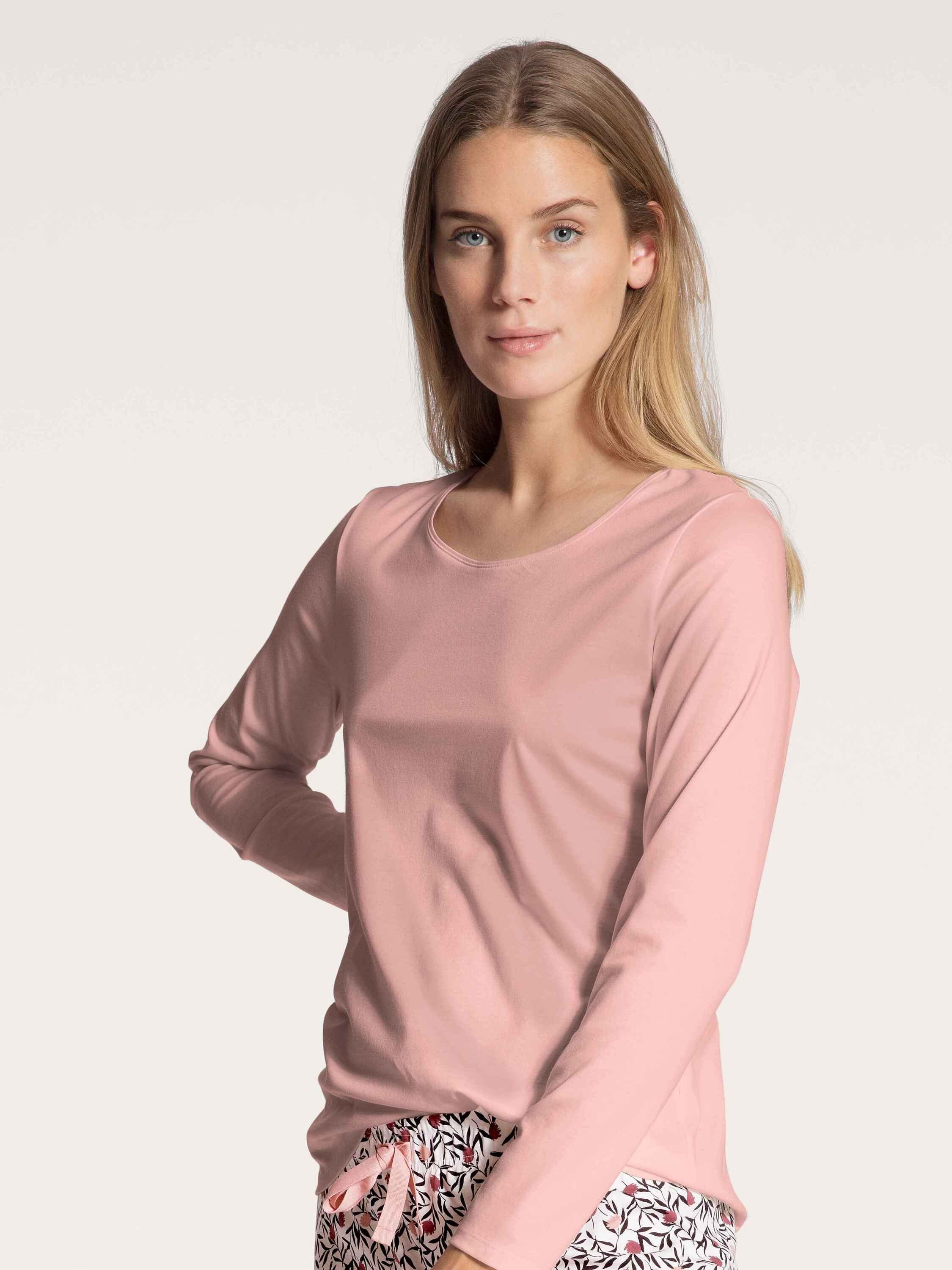 CALIDA Pyjamaoberteil Langarm-Shirt (1-tlg) bud rose