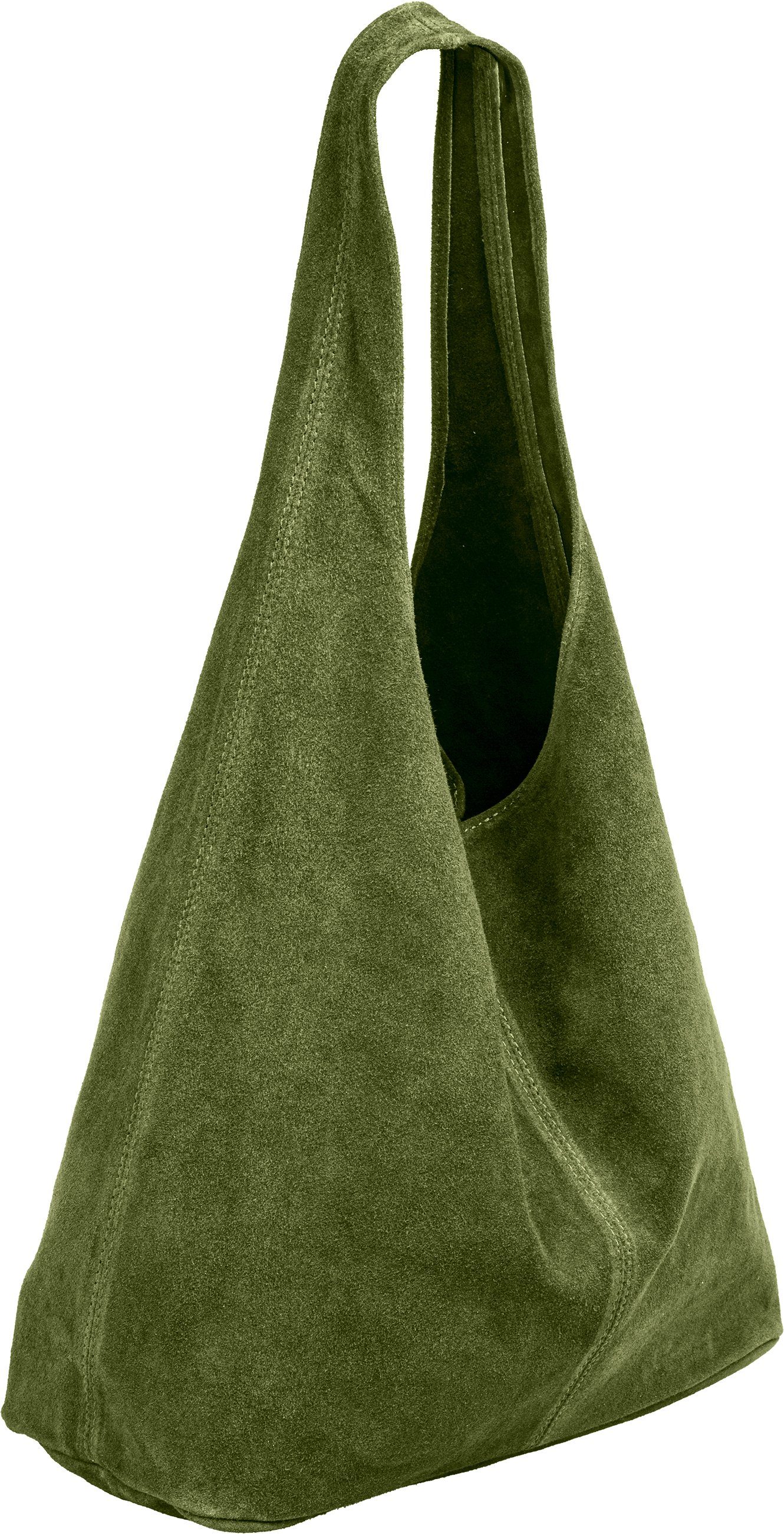 Caspar Schultertasche große Damen Wildleder Tasche Hobo Bag - CLASSIC LINE - Modell No.767, angenehm leicht, ohne Innenfutter, mit Sicherheitsfach, 100% Echtleder