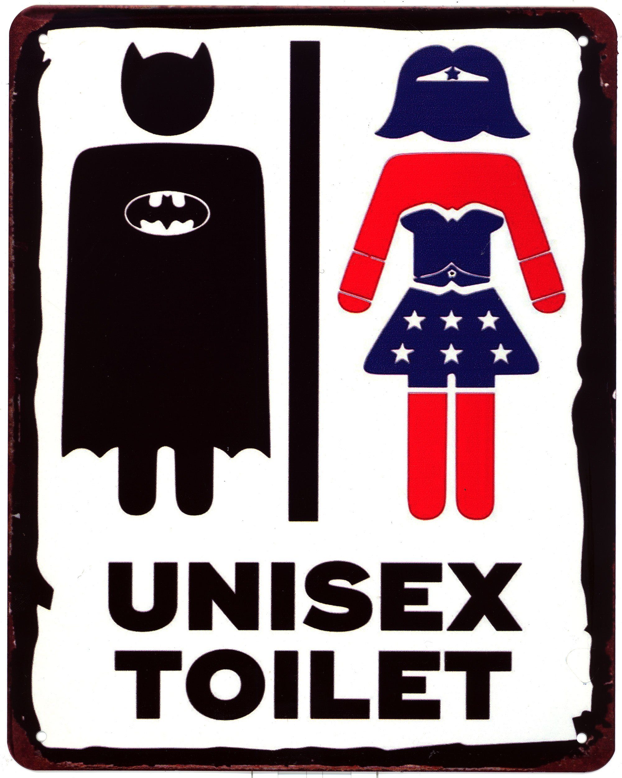 Metallschild Blechschild Unisex Toilet