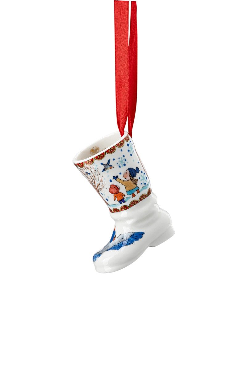 Hutschenreuther Weihnachtsfigur Sammelserie 21 Kinder mit Baum Ministiefel