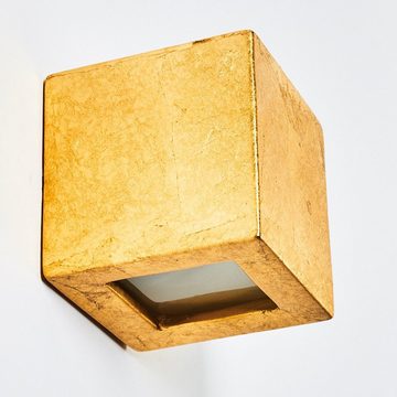 hofstein Wandleuchte »Sexten« Wandlampe aus Keramik in Gold, ohne Leuchtmittel, mit Up & Down-Effekt, 1xE27, Innenin Blattgold-Optik