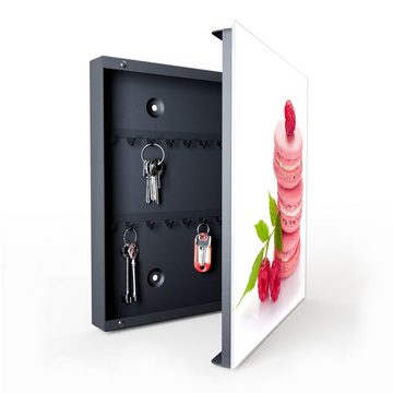 Primedeco Schlüsselkasten Magnetpinnwand mit Glasfront Himbeeren und Plätzchen (1 St)