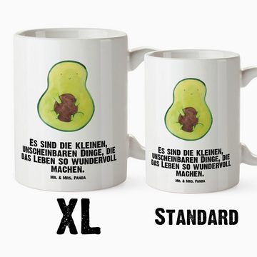 Mr. & Mrs. Panda Tasse Avocado Kern - Weiß - Geschenk, Groß, Jumbo Tasse, spülmaschinenfest, XL Tasse Keramik, Großes Füllvolumen