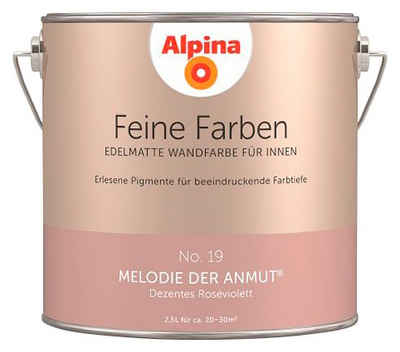 Alpina Wand- und Deckenfarbe »Feine Farben No. 19 Melodie der Anmut®«, Dezentes Violett, edelmatt, 2,5 Liter