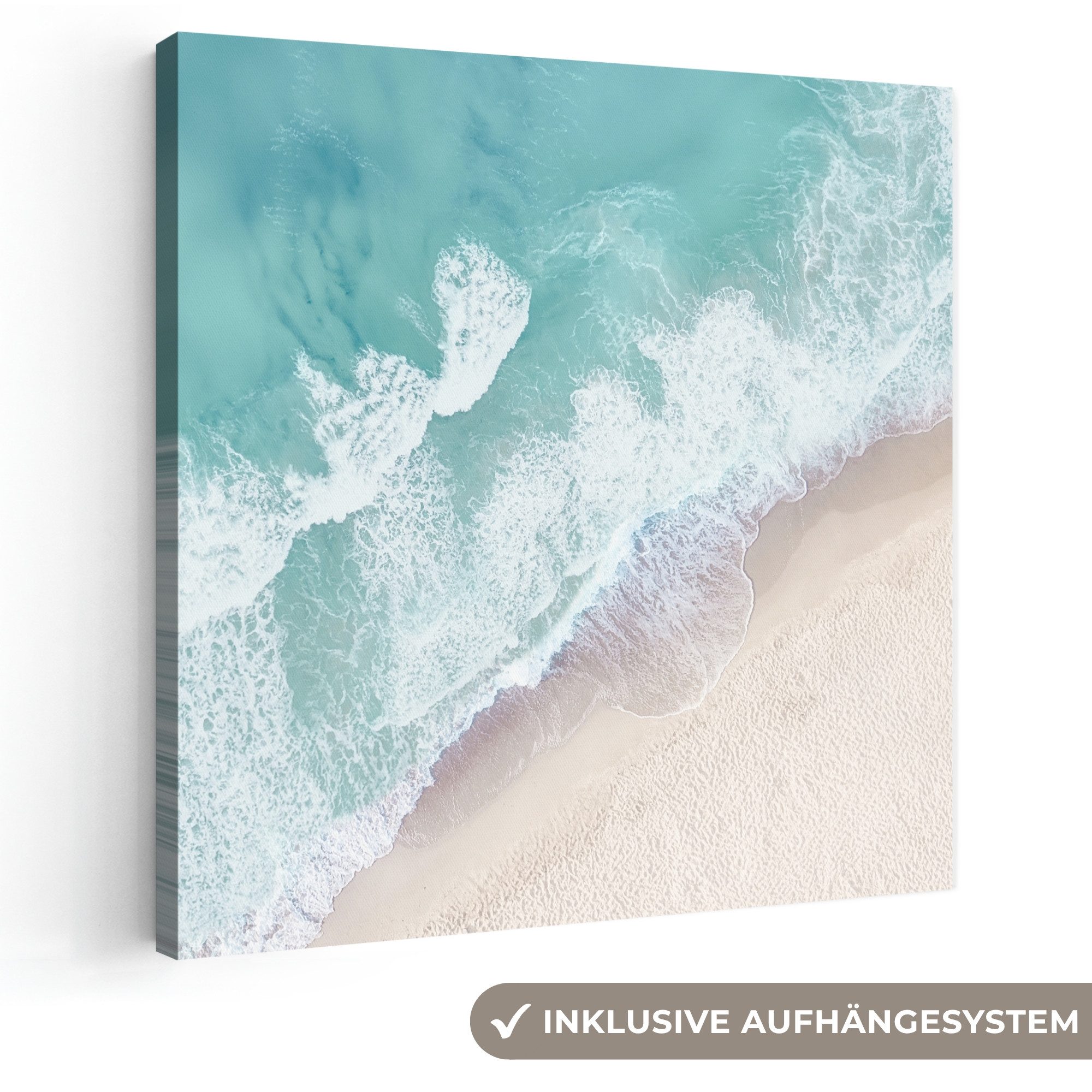 OneMillionCanvasses® Leinwandbild Strand - Meer - Natur - Sommer, Fotodruck (1 St), Wandbild, Deko Schlafzimmer Wohnzimmer Flur 20x20 cm