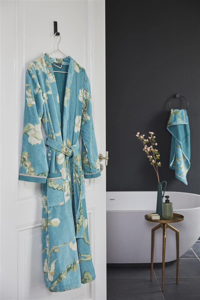 Beddinghouse x Van Gogh Museum Bademantel Blossom Bathrobe_Blue_UV_UV_XL 1 Bademantel XL, Gürtel, Bademantel Damen und Herren Morgenmantel Frottee