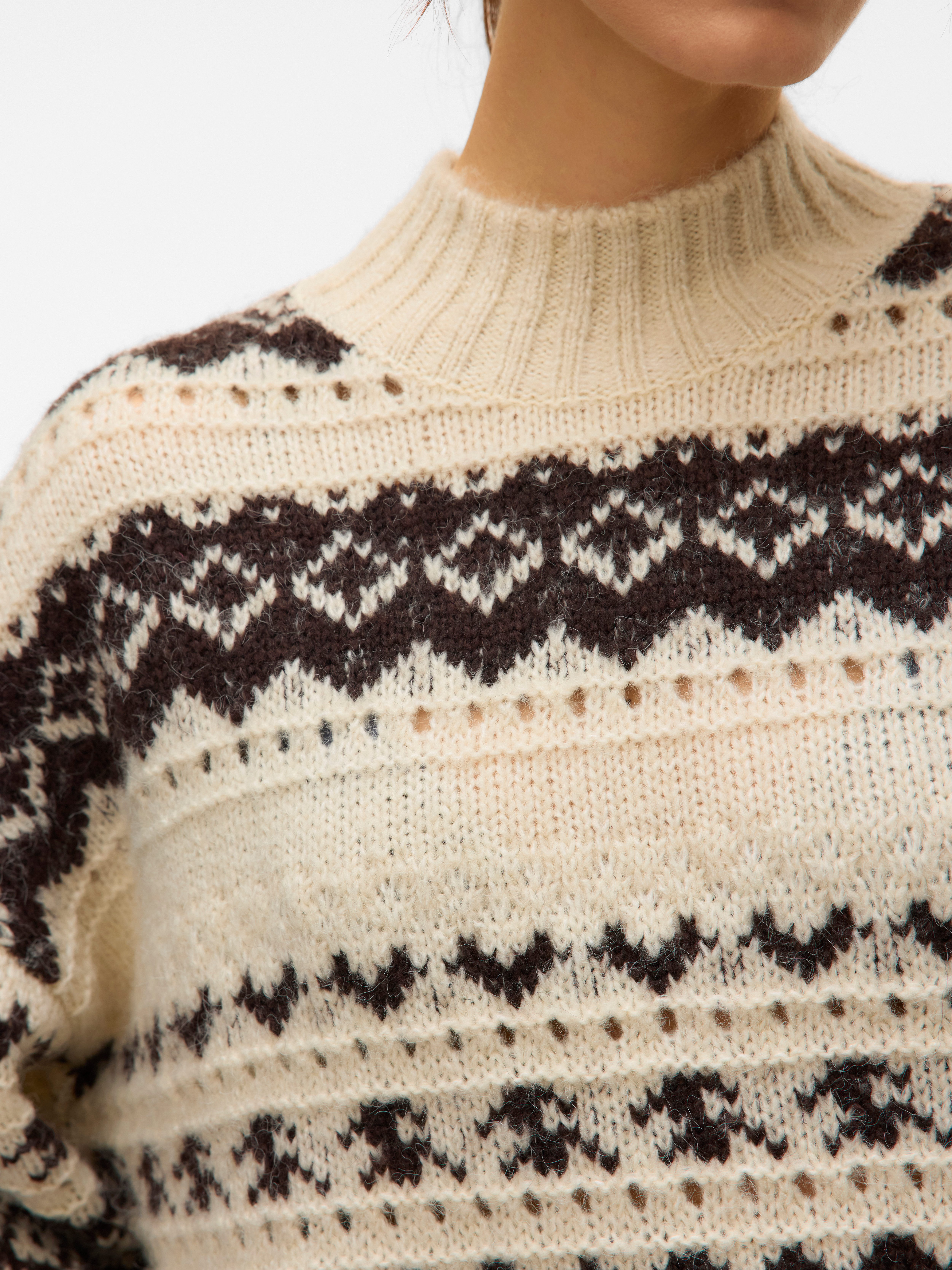 Vero Moda Strickpullover VMAMPLE LS HIGH NECK PULLOVER BOO