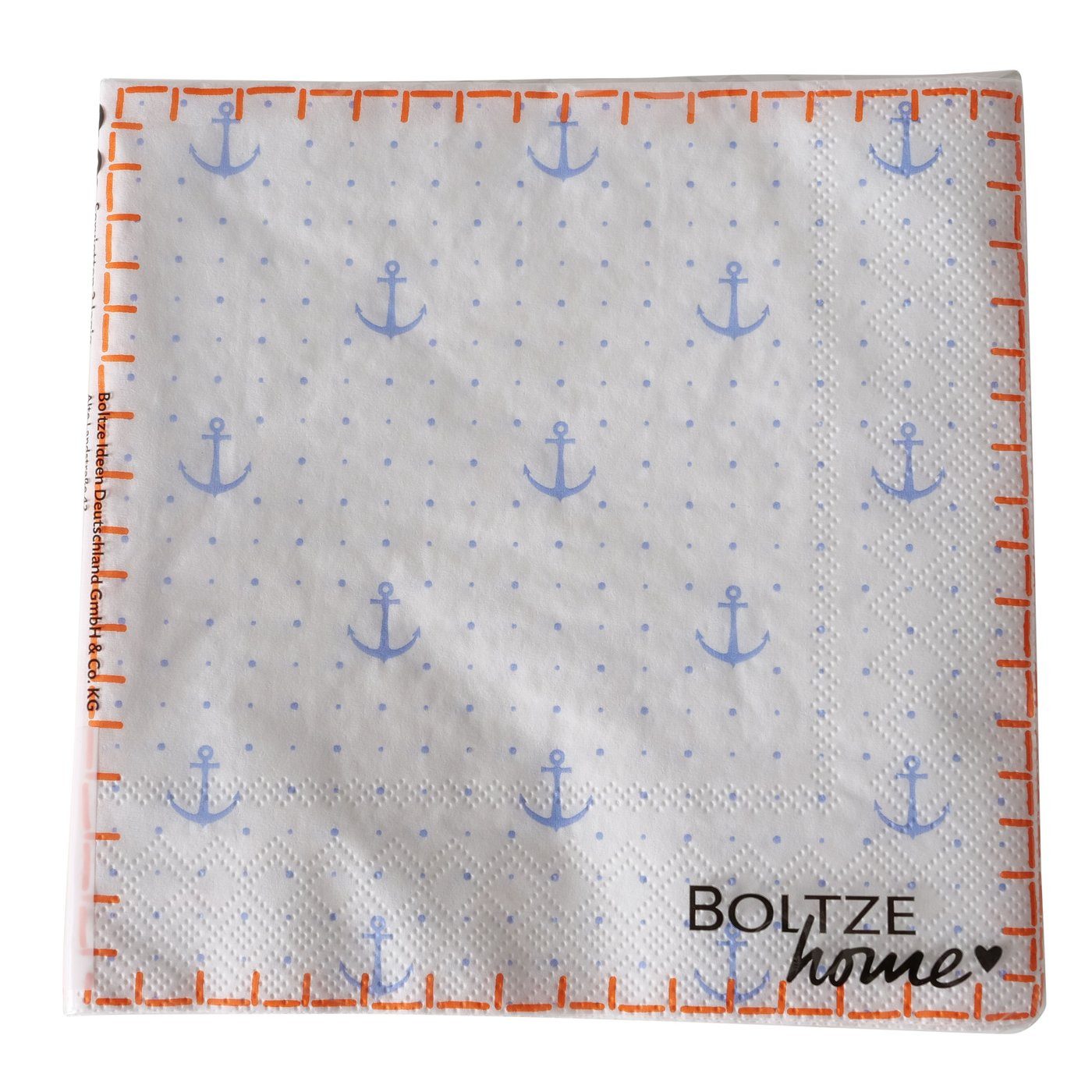 BOLTZE Papierserviette Servietten 2er Set Maritim Sylt Meer Blau Anker, (2 St)