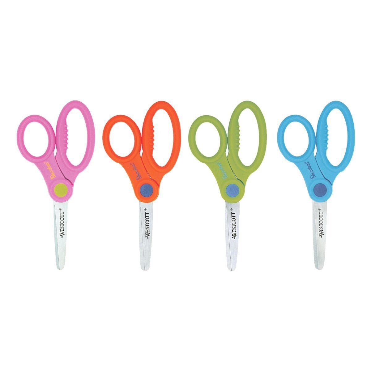 WESTCOTT Papierscheren, Schulschere 13 cm, für Rechtshänder geeignet, hygienisch