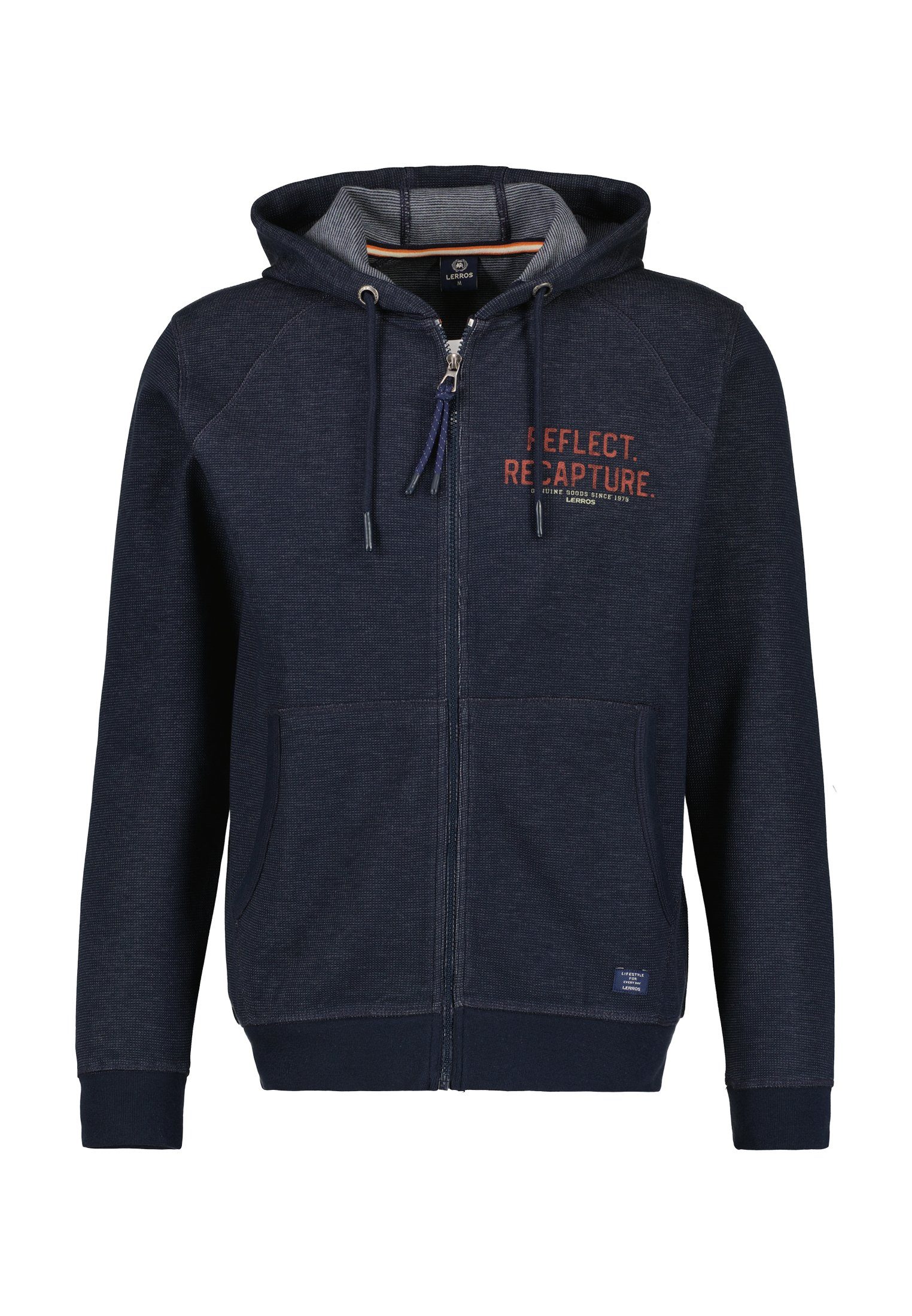 Sweatjacke LERROS LERROS Kapuzensweatjacke NAVY Hoodie mit