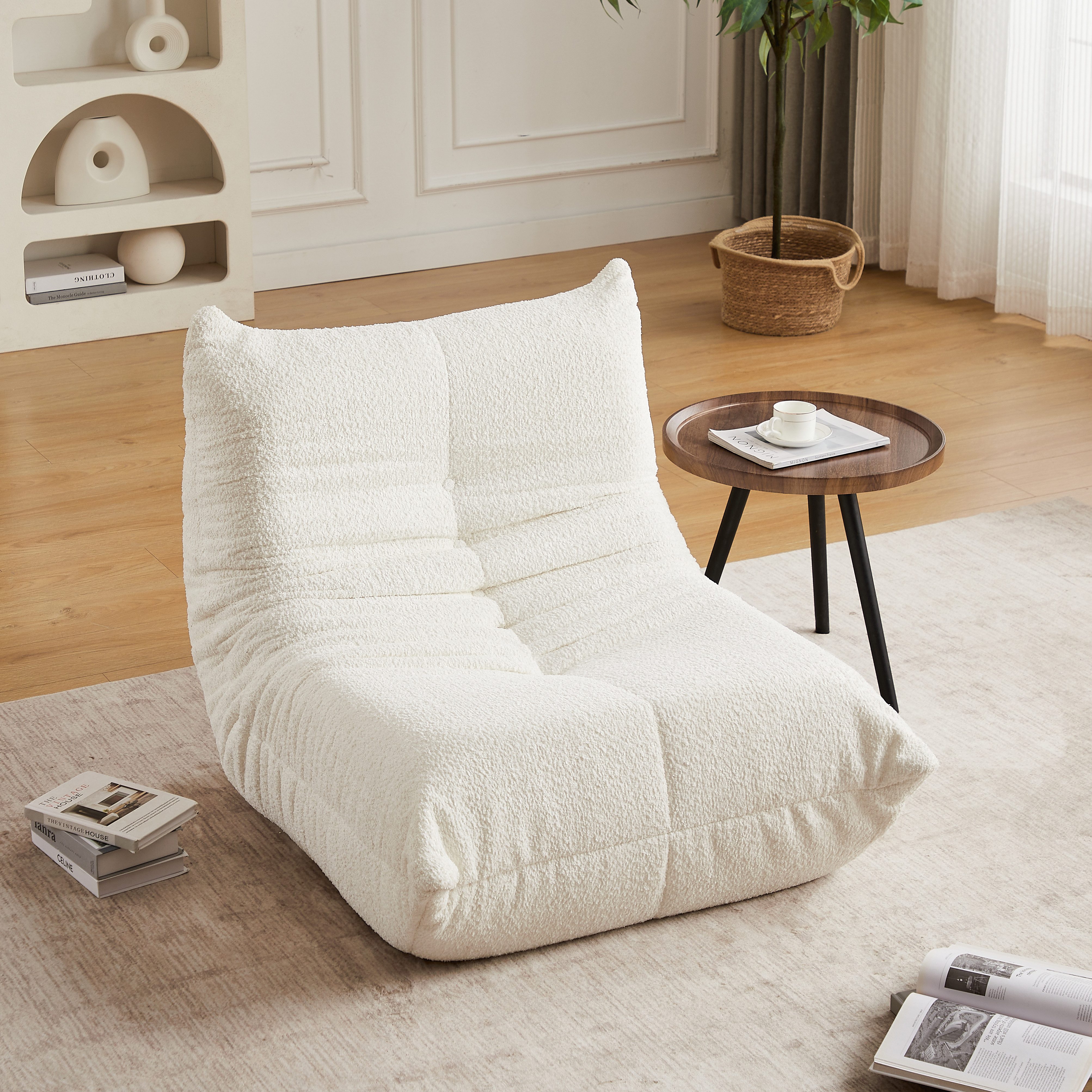 Yorbay Sitzsack Lazy Sofa-Stühle Relax-Sessel Lehnsessel Sofa mit Rückenlehne, Chenille Loungesessel, Vakuumverpackt, weicher Memory-Schaum
