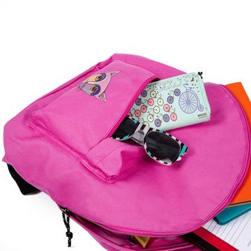 BIGGDESIGN Trekkingrucksack Biggdesign Owl and City Mini Rucksack, Rosa (1-tlg)