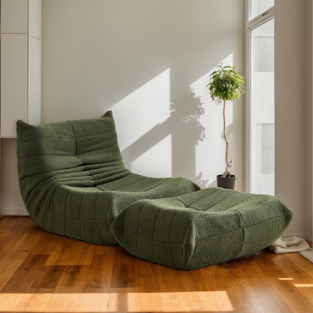 MODFU Sitzsack Einzelsofa,Wohnzimmer Sofa, Sofa (Teddyfleece+Schaumstoff günstig online kaufen