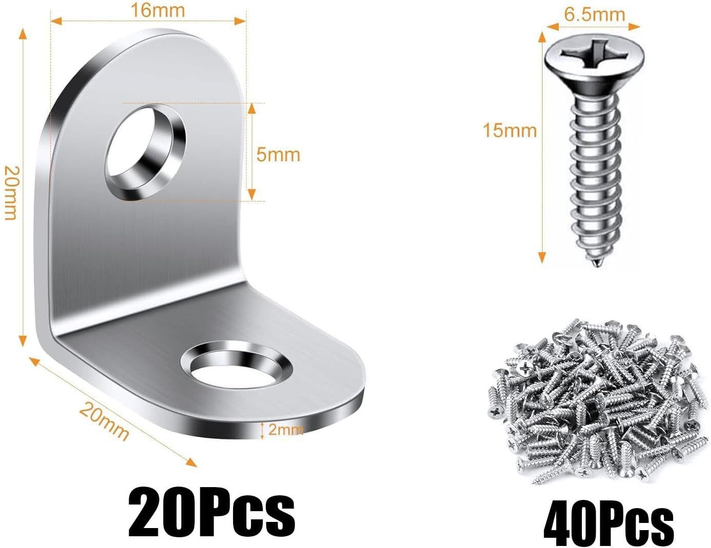 FELIXLEO Stützelement 20 Stück Winkelverbinder, 30 x 30 mm Metallwinkel 90 günstig online kaufen