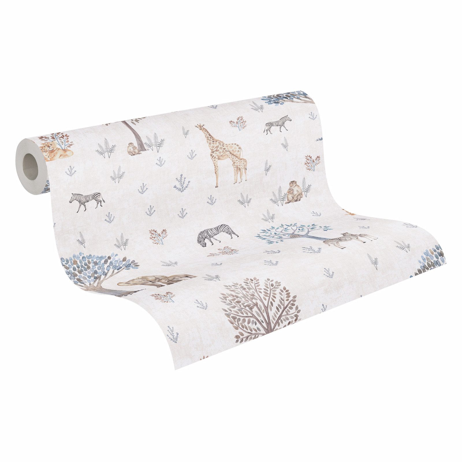 A.S. Création Vliestapete Savanne Tiere Vintage Stil Creme Grau 77176-1 günstig online kaufen